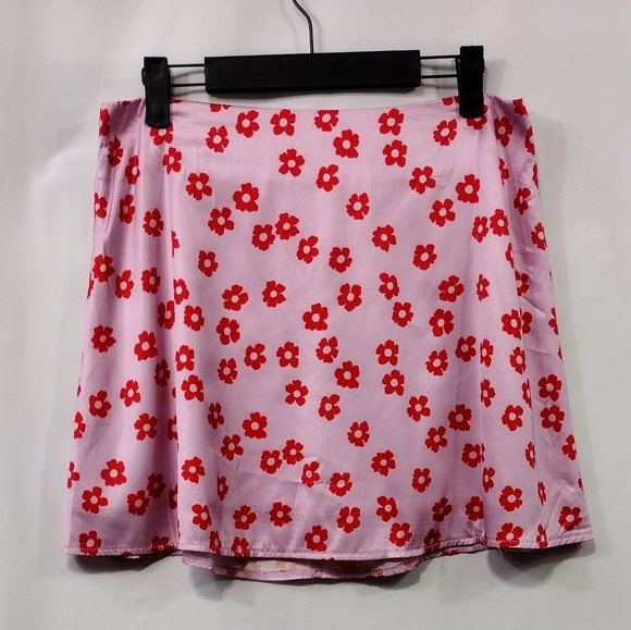 Princess Polly Polly Olton Floral Mini Skirt Women's 10 Pink Red Barbiecore 90s - Picture 3 of 12